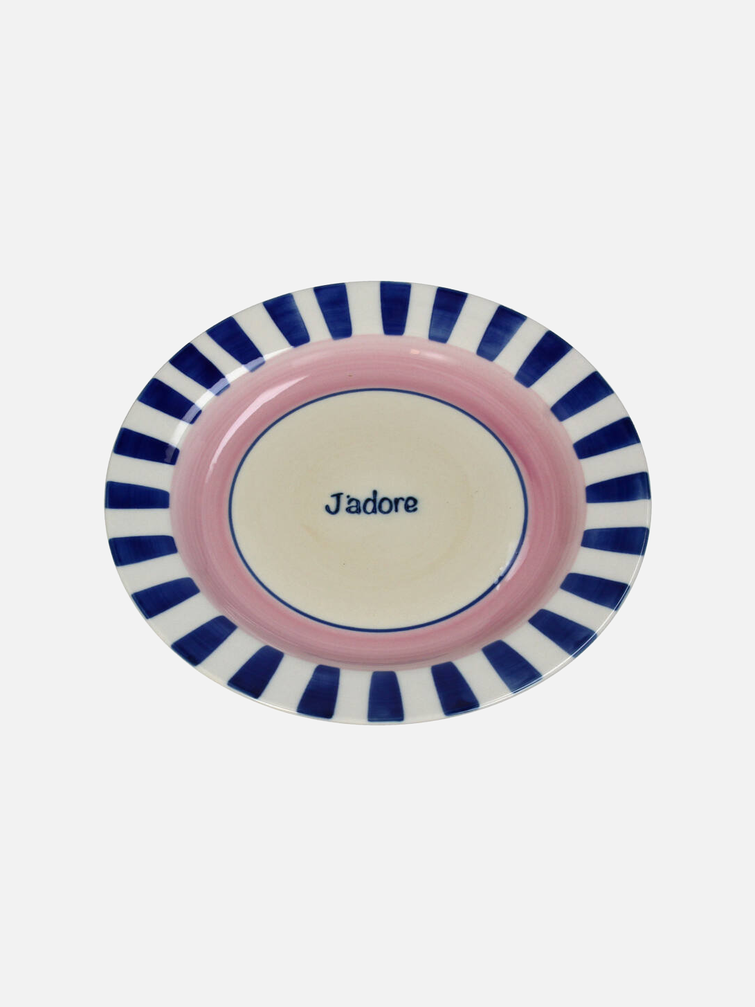 Plate Stripes J'adore Stoneware Multi