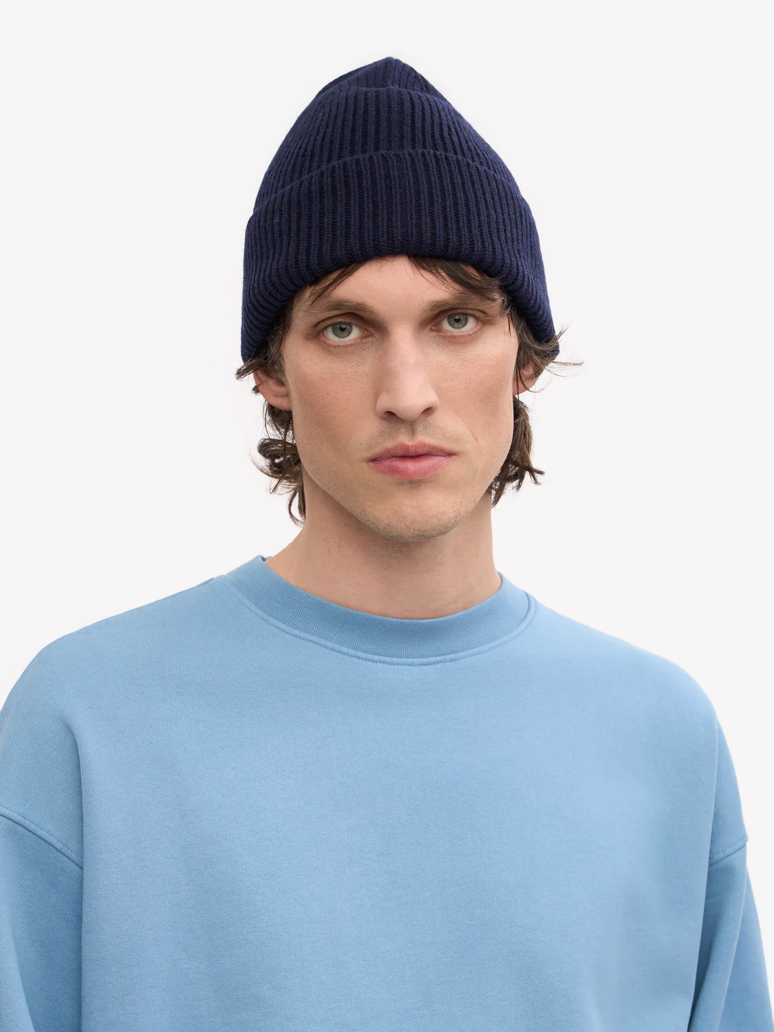 COLORFUL STANDARD Merino Wool Beanie - Navy Blue