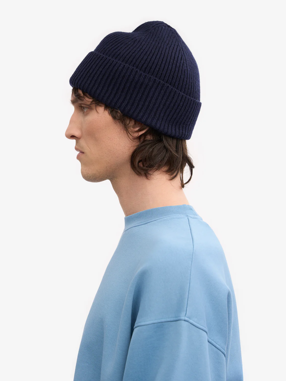 COLORFUL STANDARD Merino Wool Beanie - Navy Blue