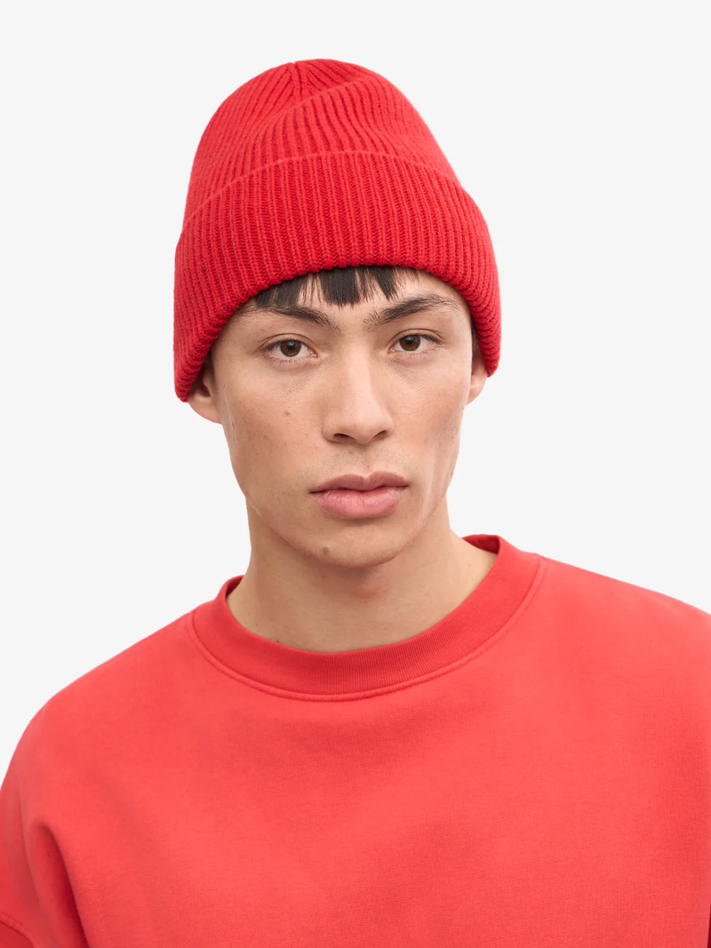 COLORFUL STANDARD Merino Wool Beanie - Scarlet Red