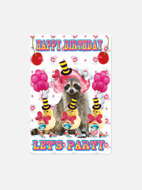 Happy Birthday Raccoon Karte