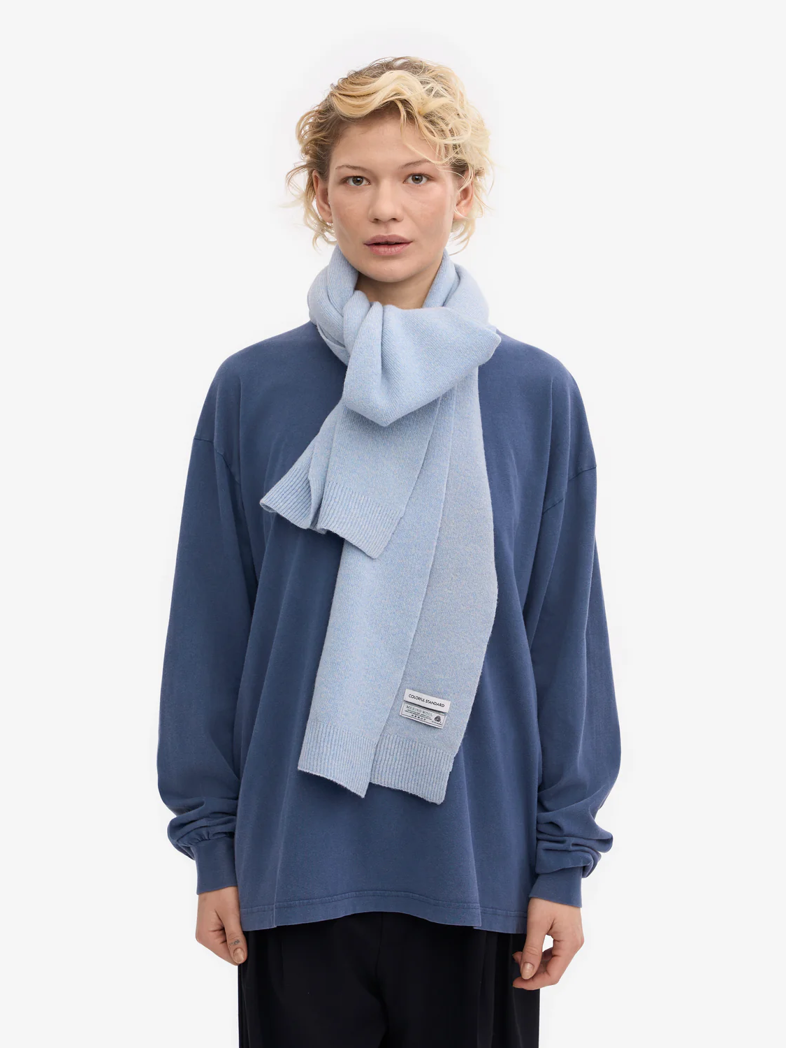 COLORFUL STANDARD Merino Wool Scarf - Polar Blue