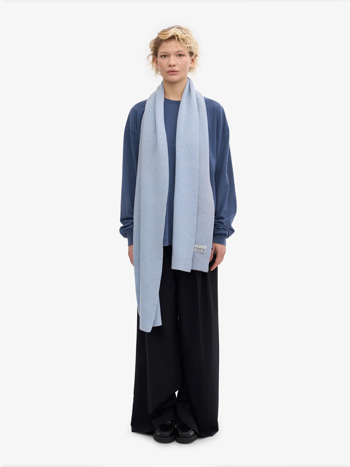 COLORFUL STANDARD Merino Wool Scarf - Polar Blue