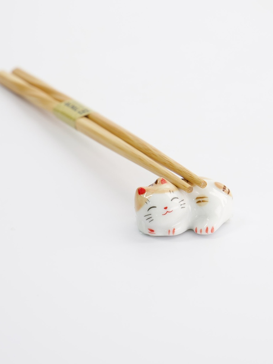 Chopsticks Rest Brown Cat - Essstäbchenhalter
