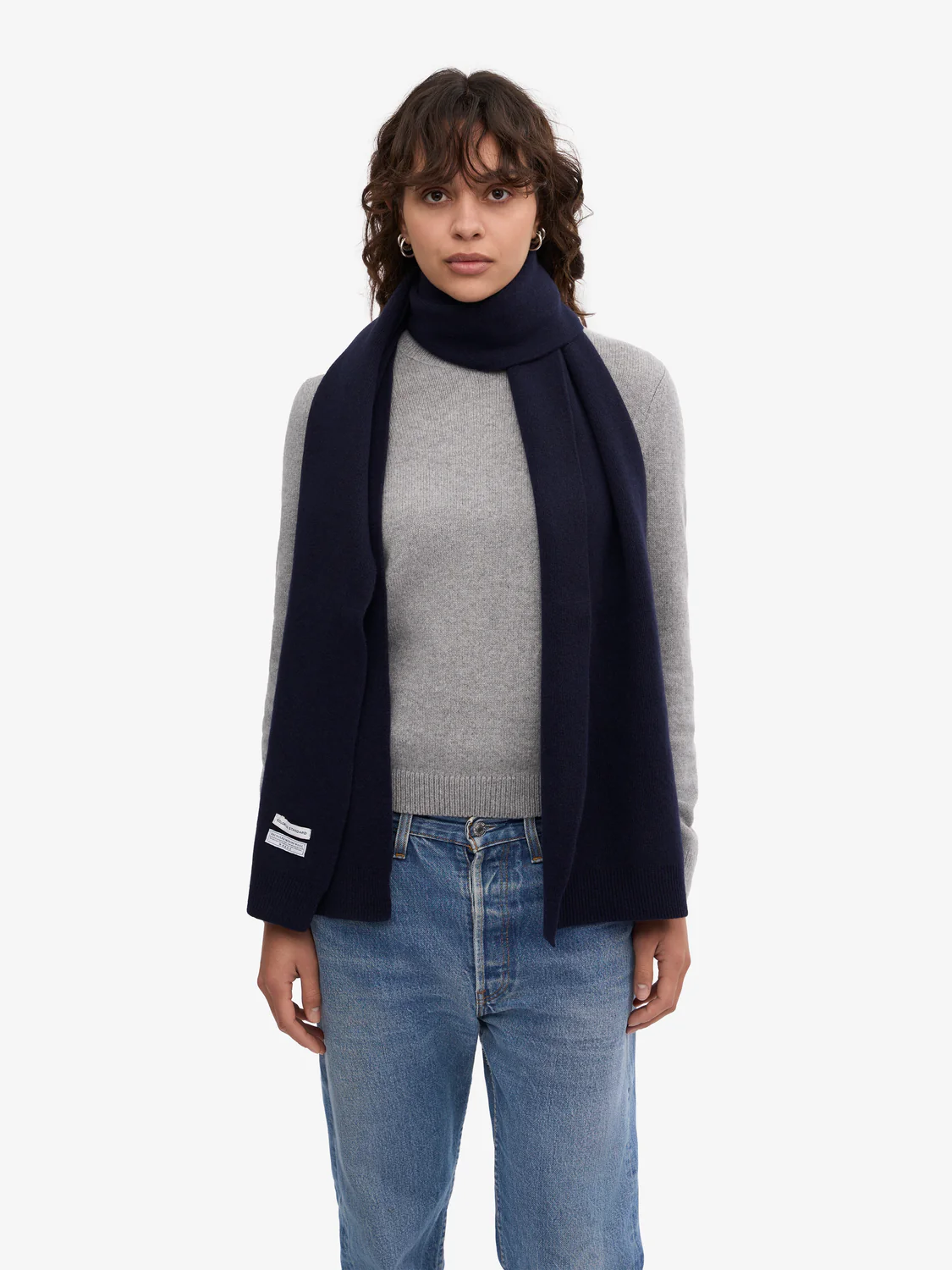 COLORFUL STANDARD Merino Wool Scarf - Navy Blue