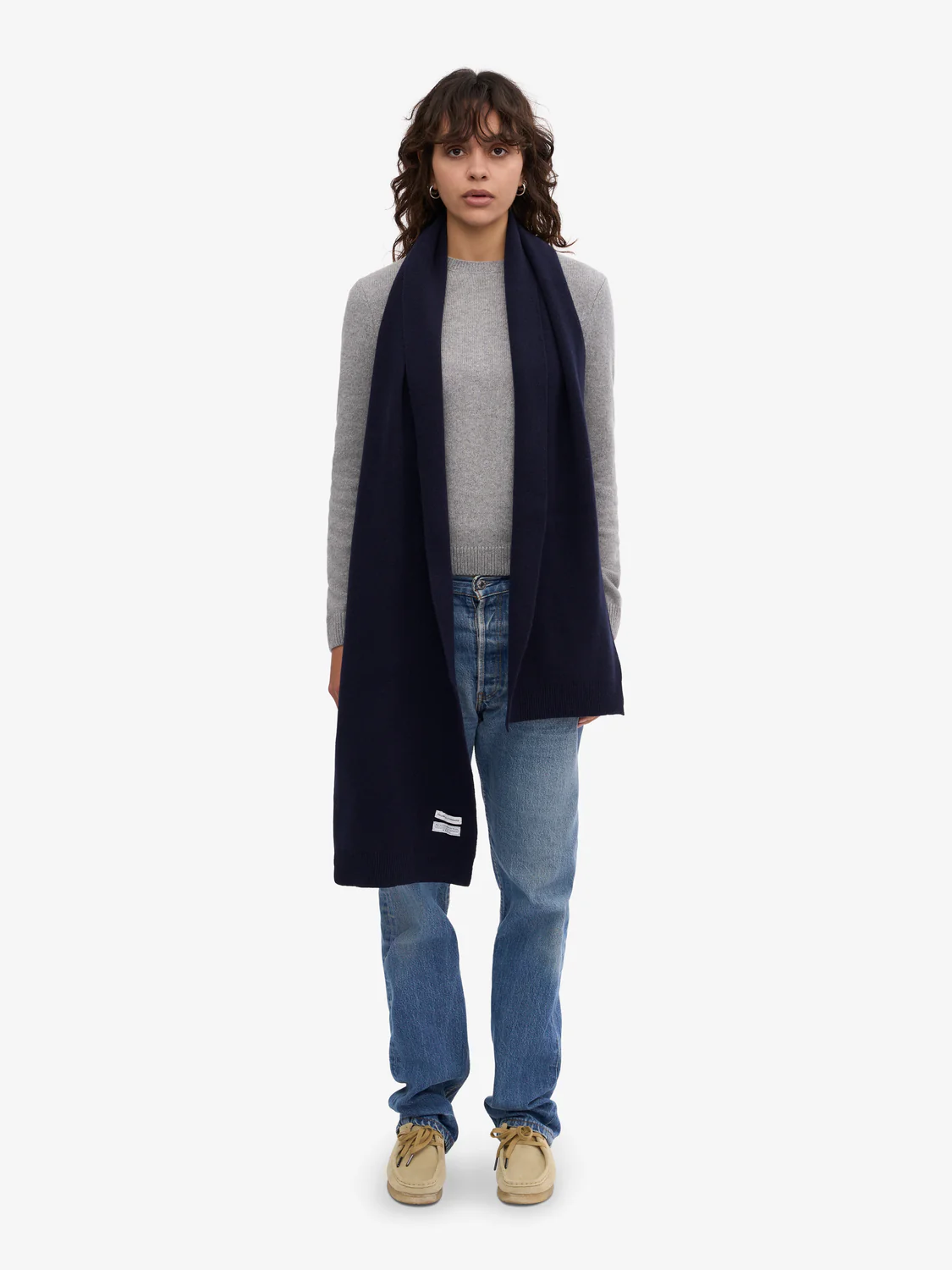 COLORFUL STANDARD Merino Wool Scarf - Navy Blue