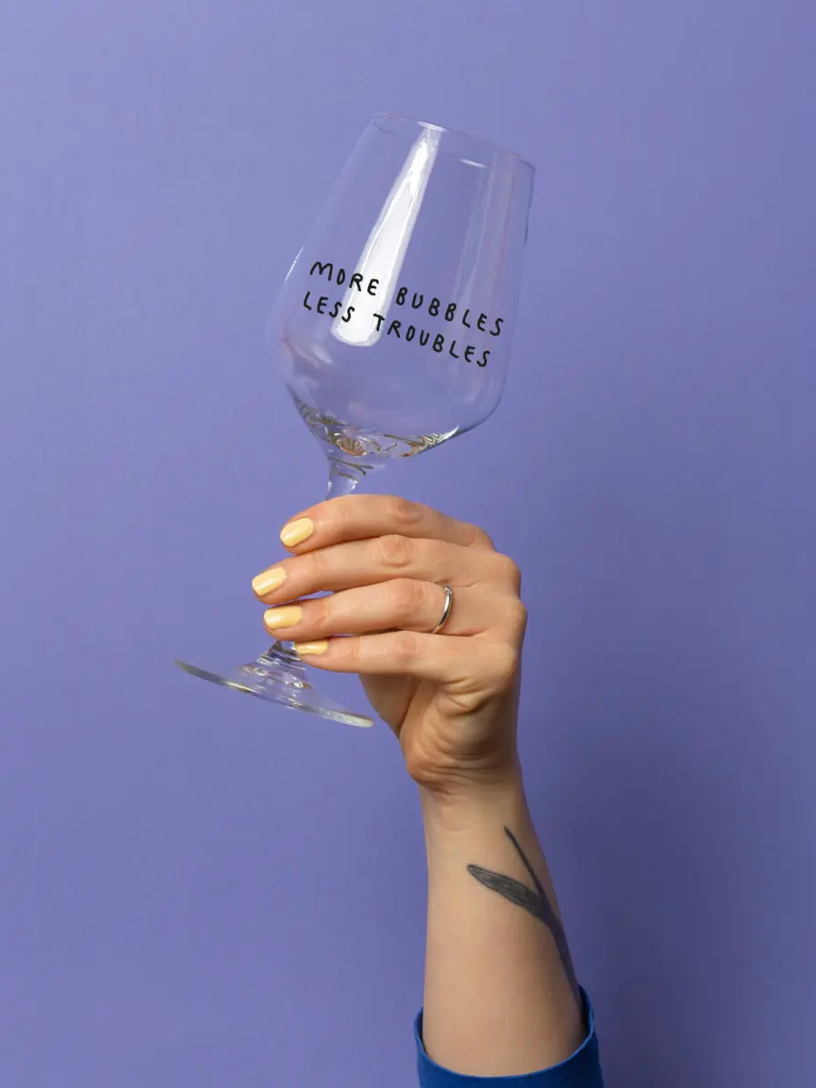 More Bubbles Wine Glass - Glas