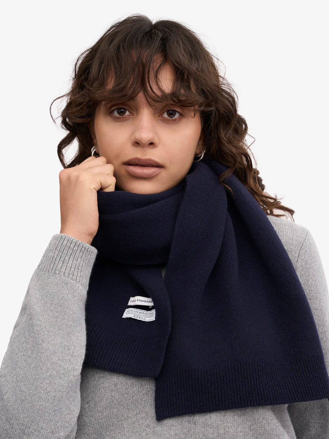 COLORFUL STANDARD Merino Wool Scarf - Navy Blue