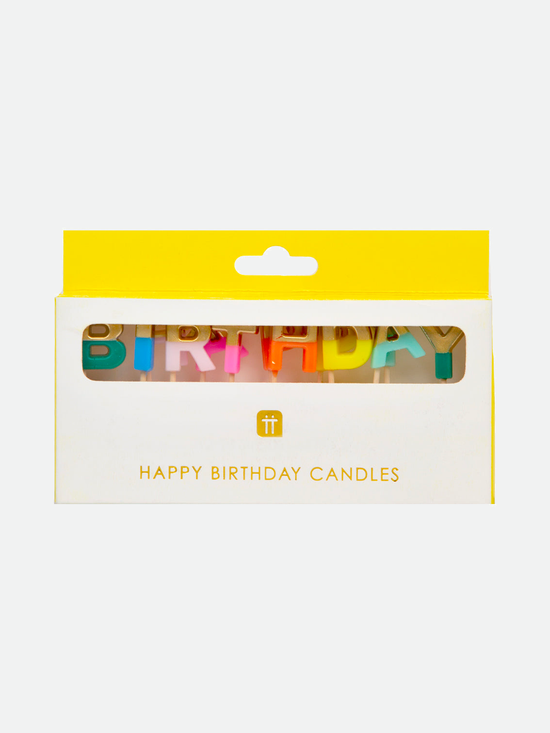 Rainbow Happy Birthday Candle Set