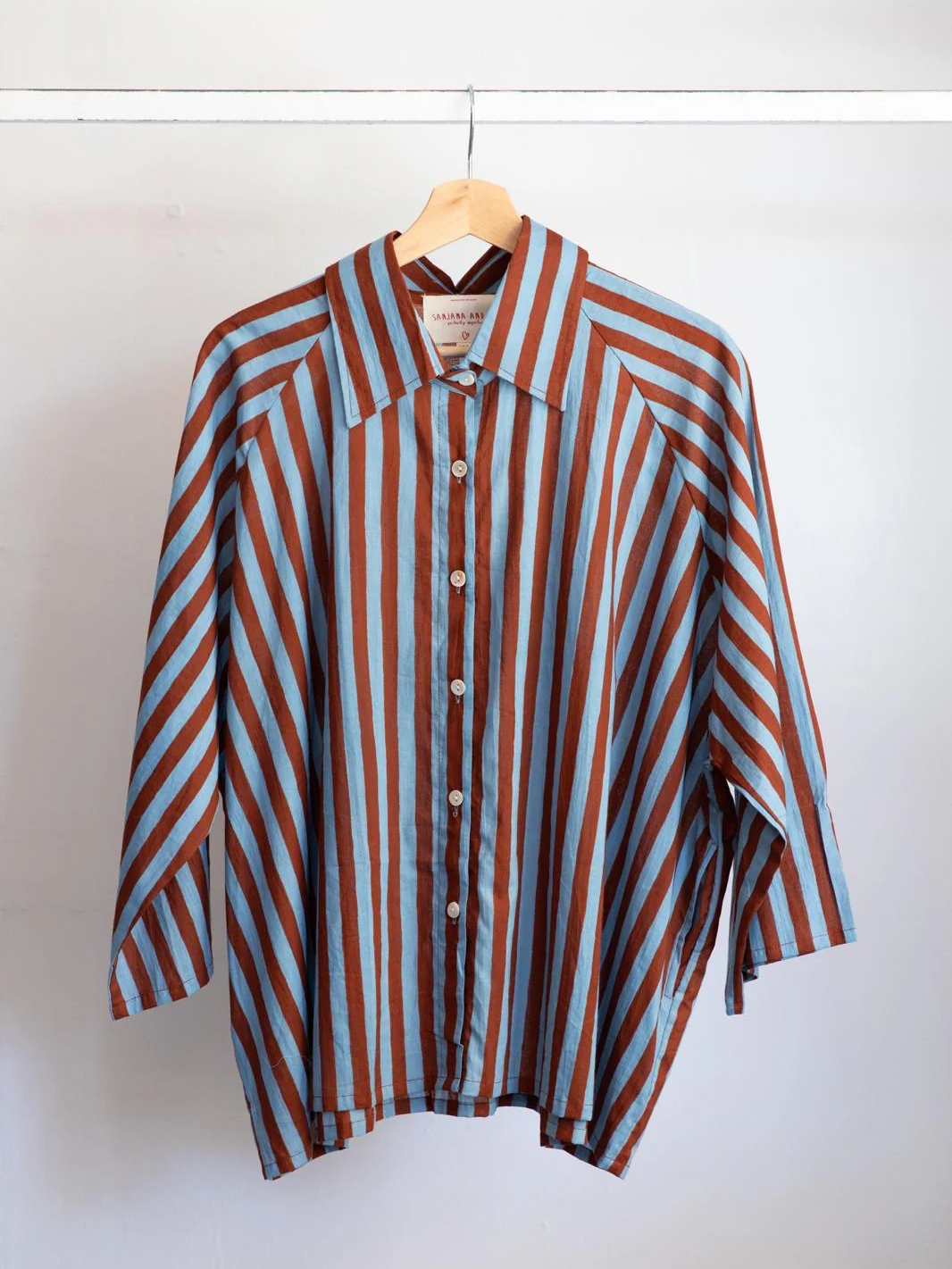 Striped Top - Brown & Blue
