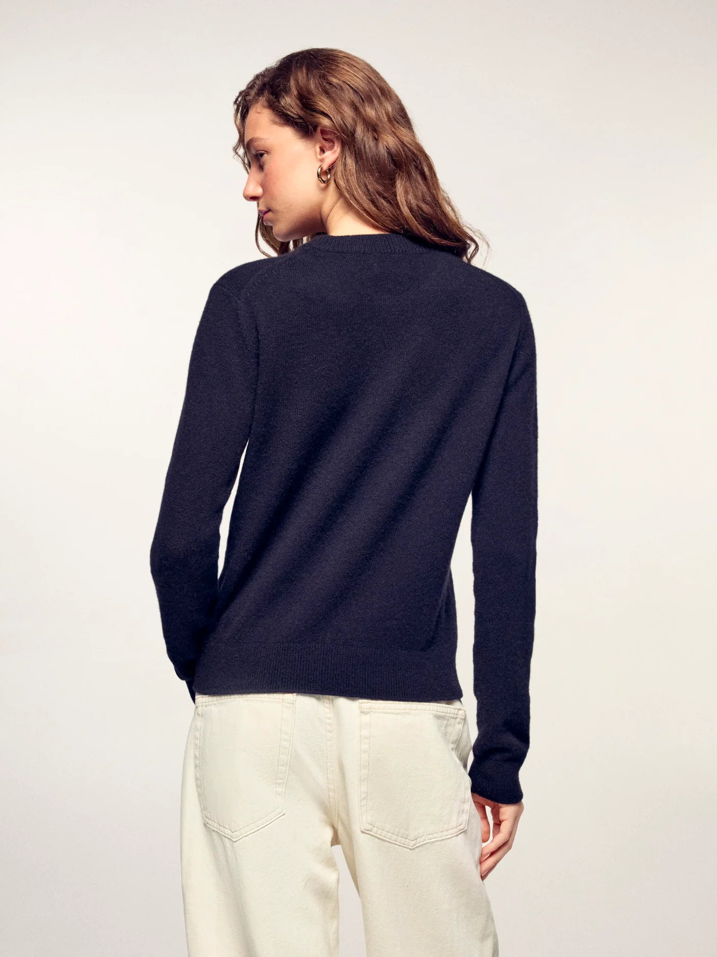 FROM FUTURE Sweater Crewneck Heart Embroidery Future Black