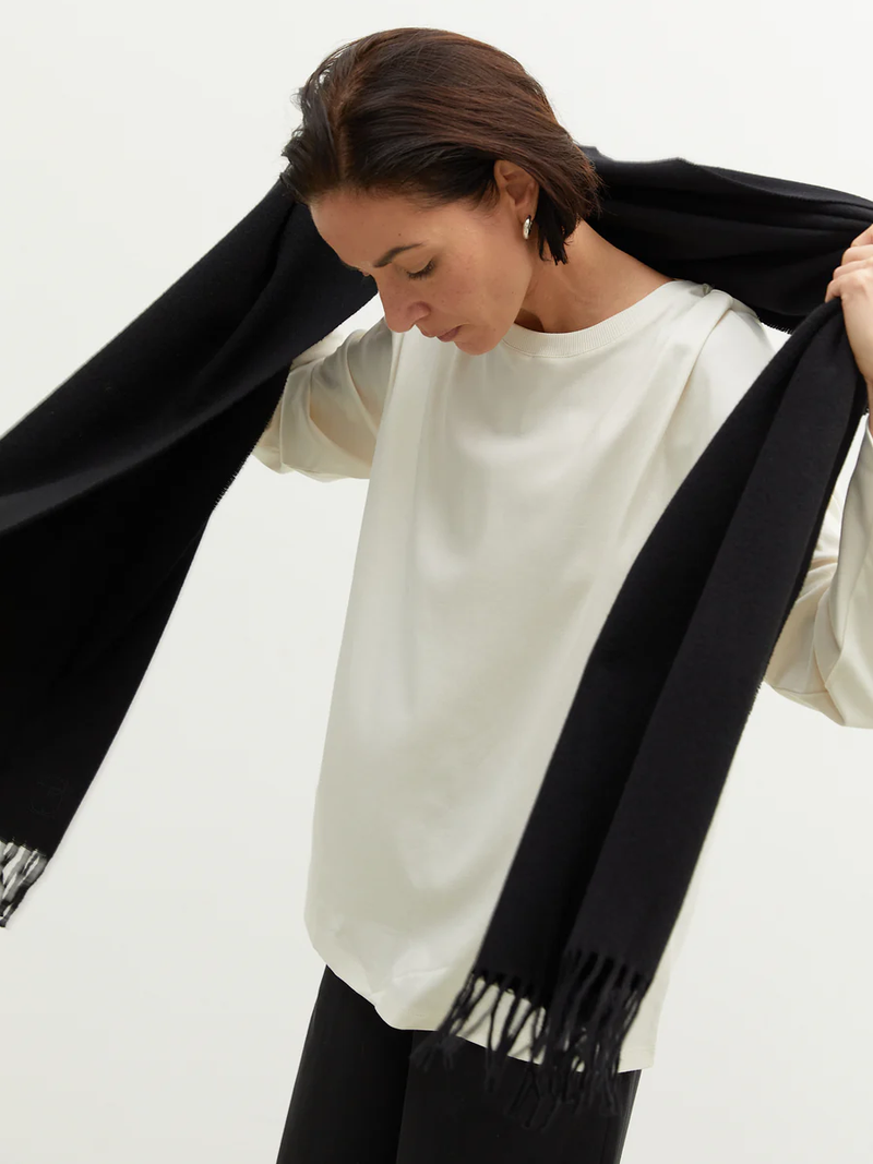 THE SLOW LABEL Woven Scarf - Schwarz - Schal
