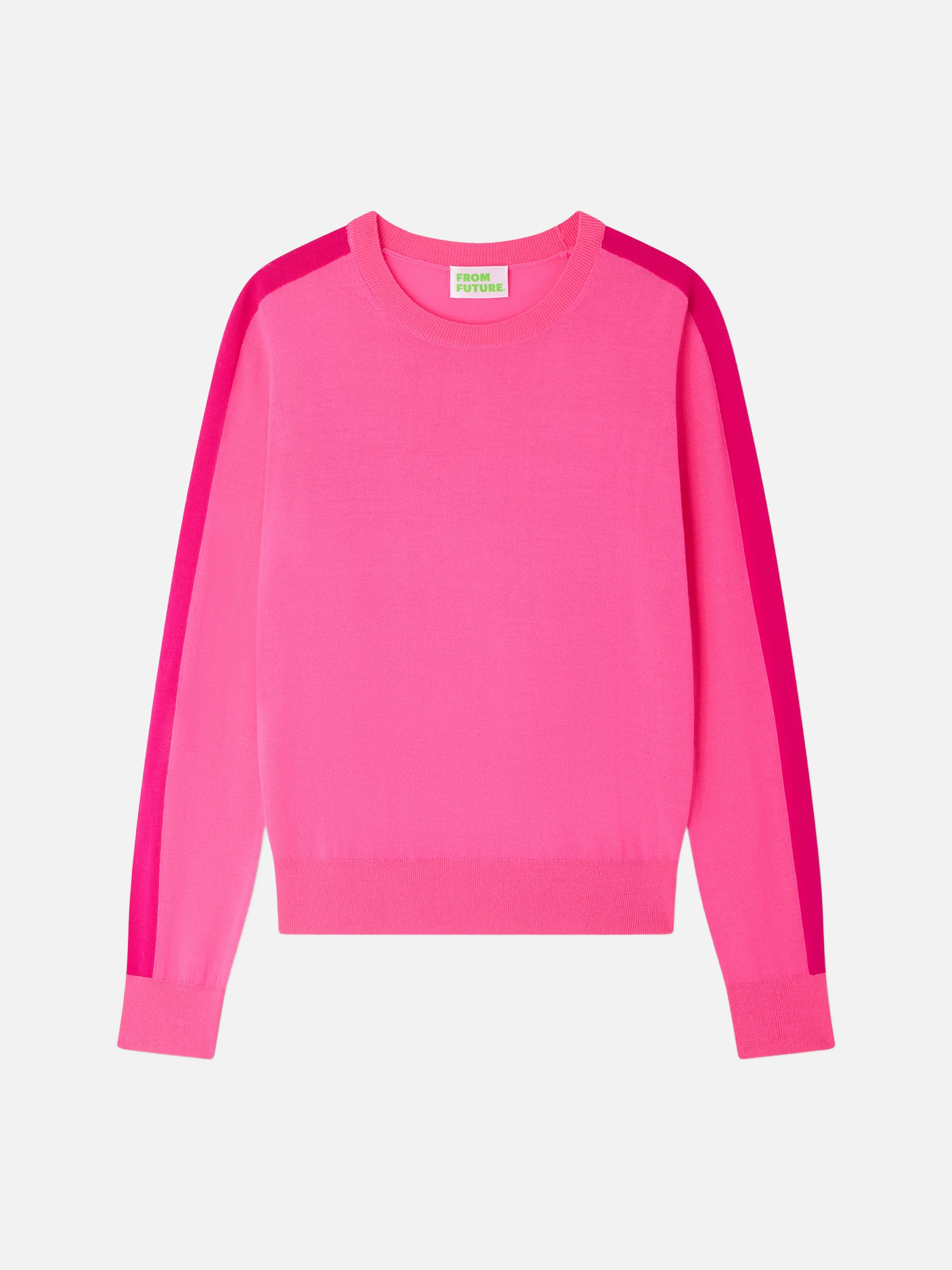 FROM FUTURE Striped Crewneck Sweater - Love Pink