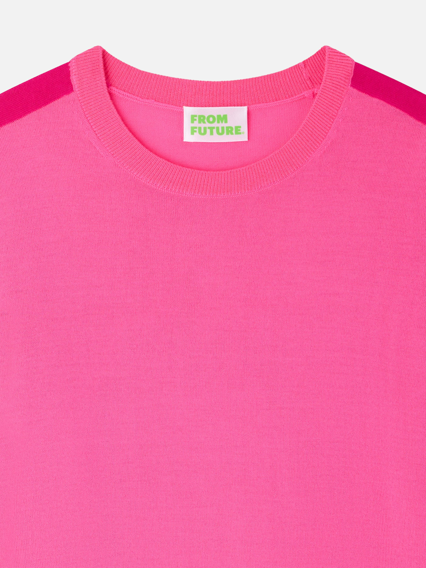 FROM FUTURE Striped Crewneck Sweater - Love Pink