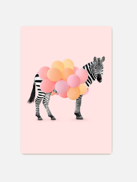 Zebra Balloon Karte
