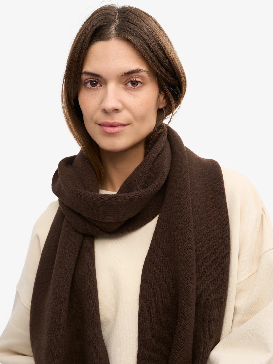 COLORFUL STANDARD Merino Wool Scarf - Coffee Brown