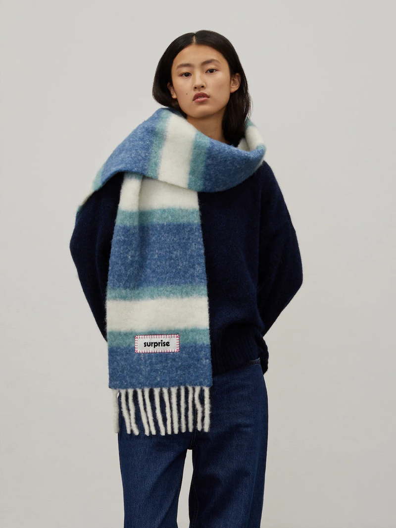SURPRISE PARIS Alpaca Scarf - Blue - Schal
