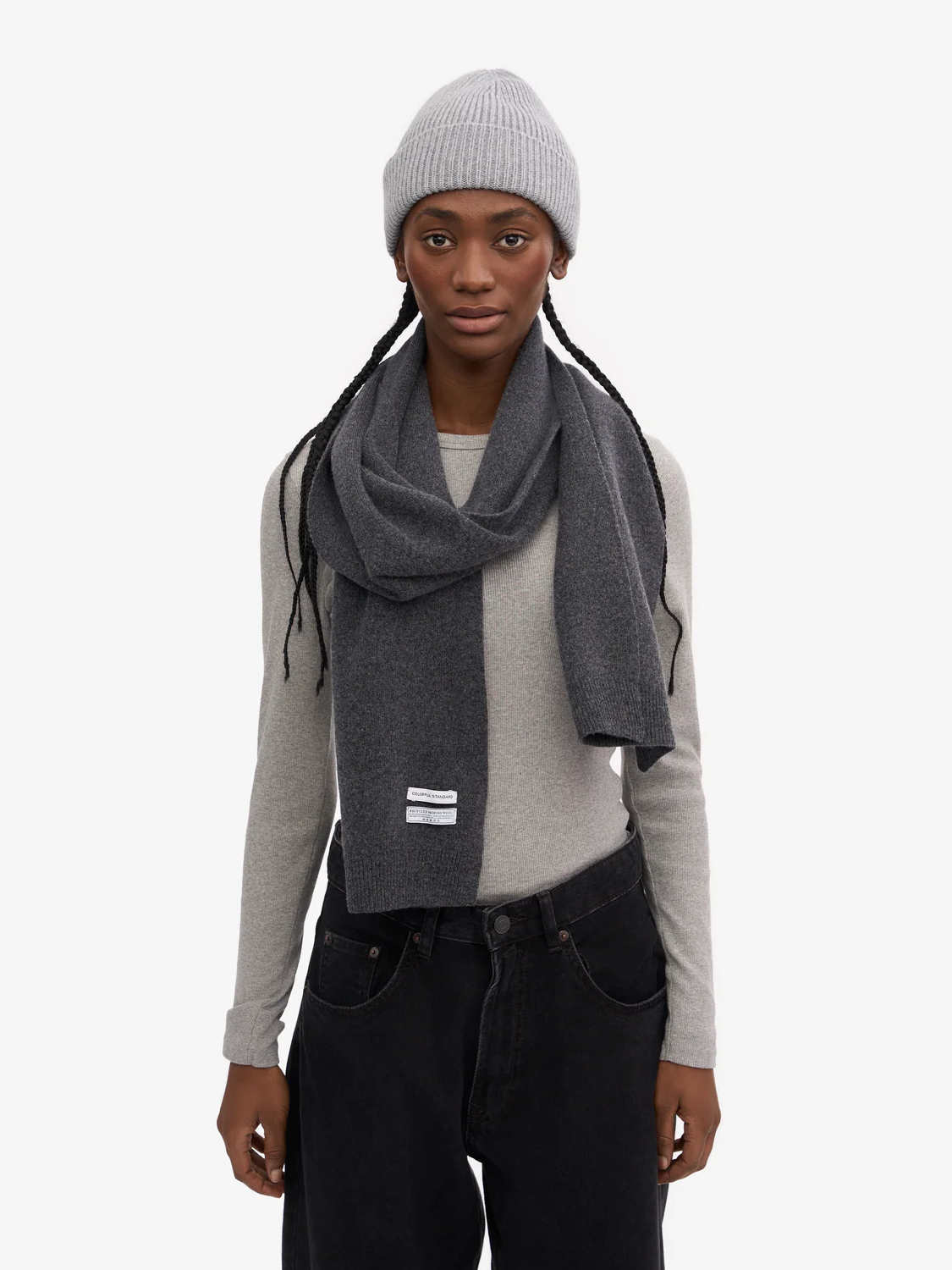 COLORFUL STANDARD Merino Wool Scarf - Lava Grey