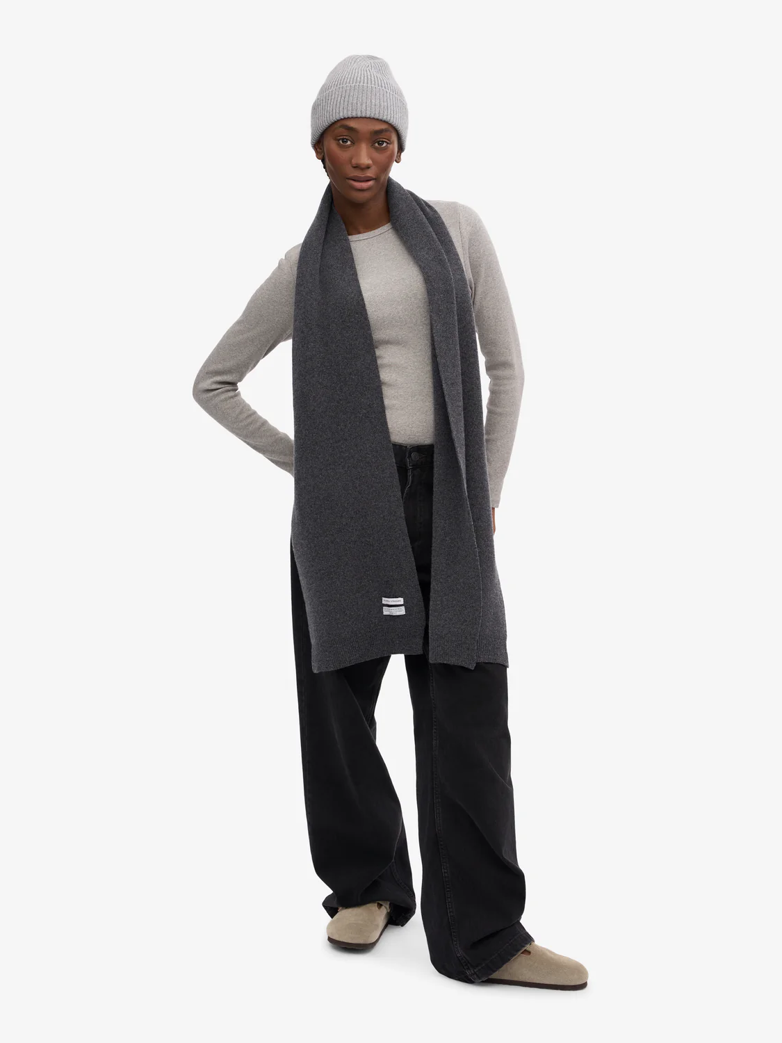 COLORFUL STANDARD Merino Wool Scarf - Lava Grey
