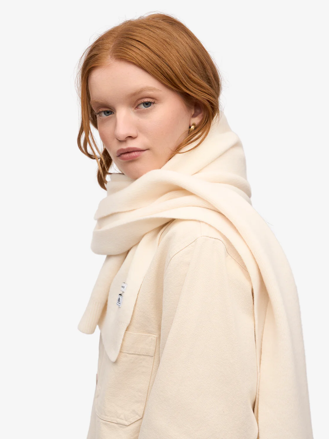 COLORFUL STANDARD Merino Wool Scarf - Optical White