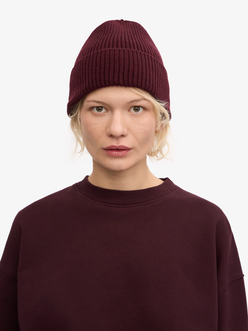 COLORFUL STANDARD Merino Wool Beanie - Oxblood Red