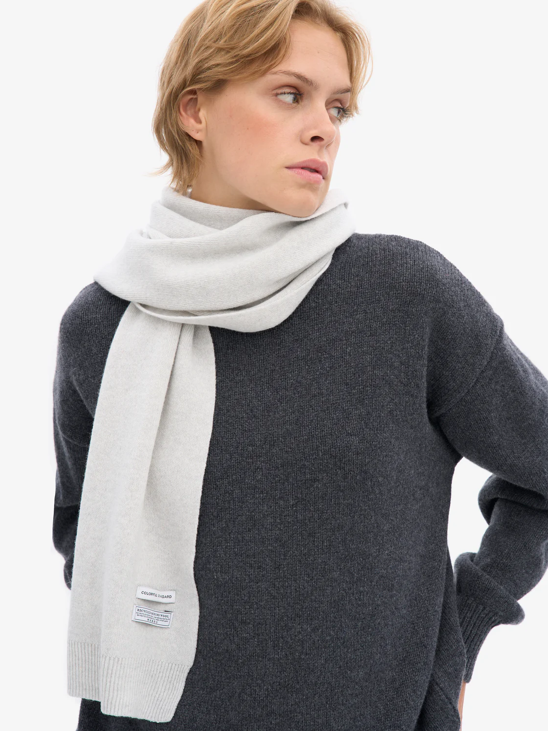 COLORFUL STANDARD Merino Wool Scarf - Snow Melange