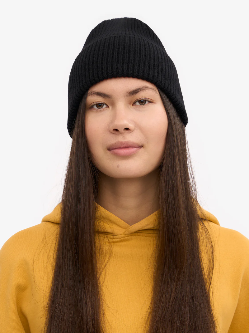 COLORFUL STANDARD Merino Wool Beanie - Deep Black