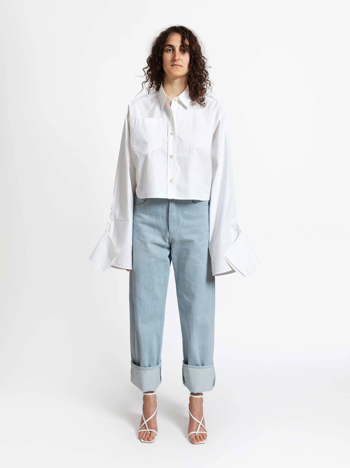JANA WIELAND Dusk Bow Sleeve Shirt / Crispy White