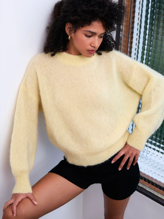 SURPRISE PARIS Jane Mohair Sweater - Light Yellow / 36/38 - Strick