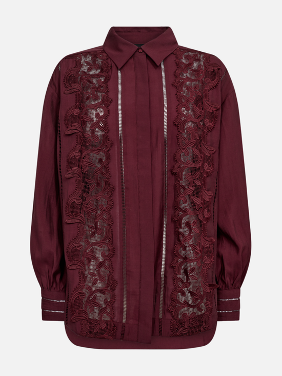 COPENHAGEN MUSE CMMolly Shirt with Lace Front - S - Bluse