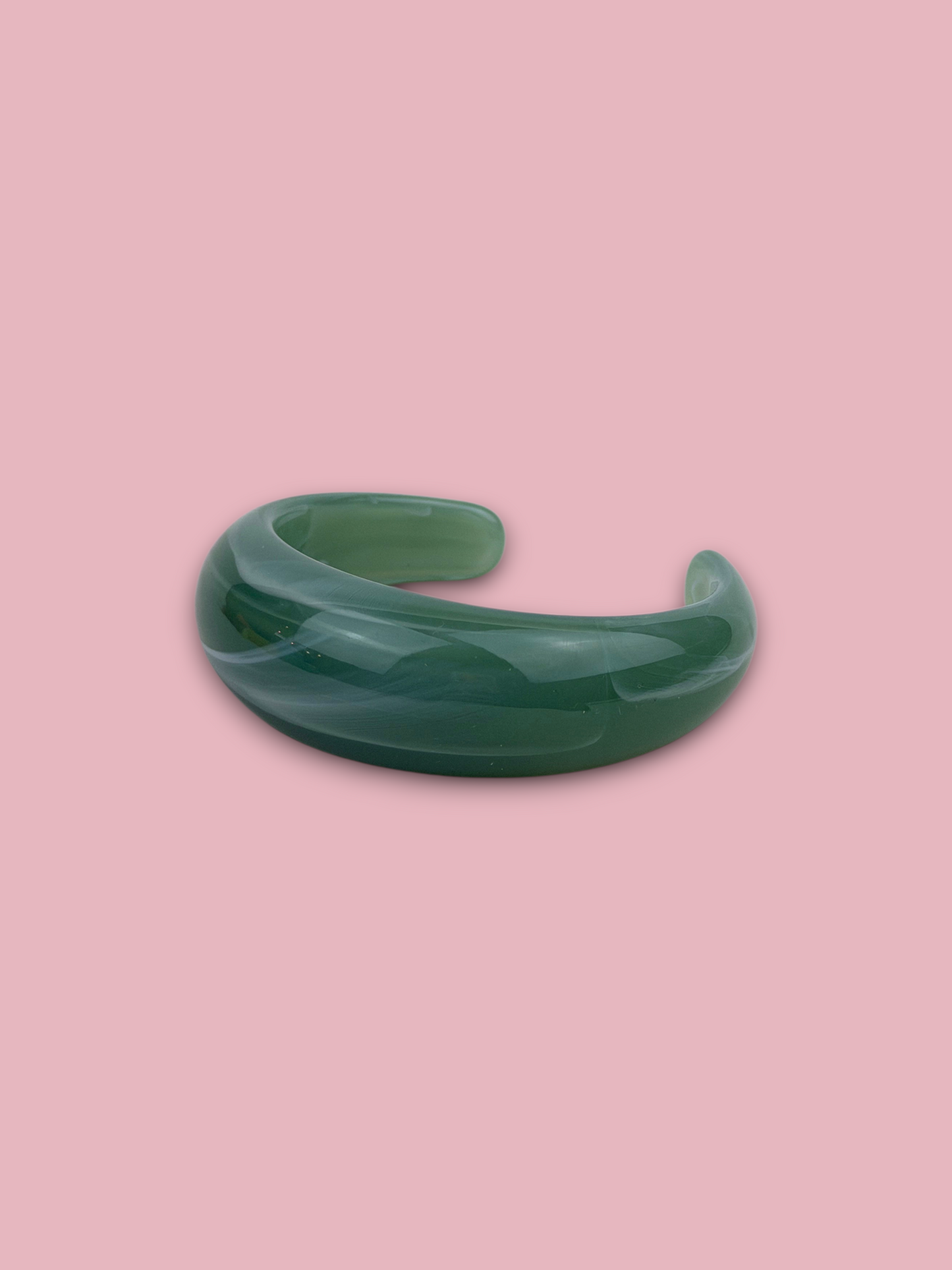 Open Chunky Colorful Bangle Green