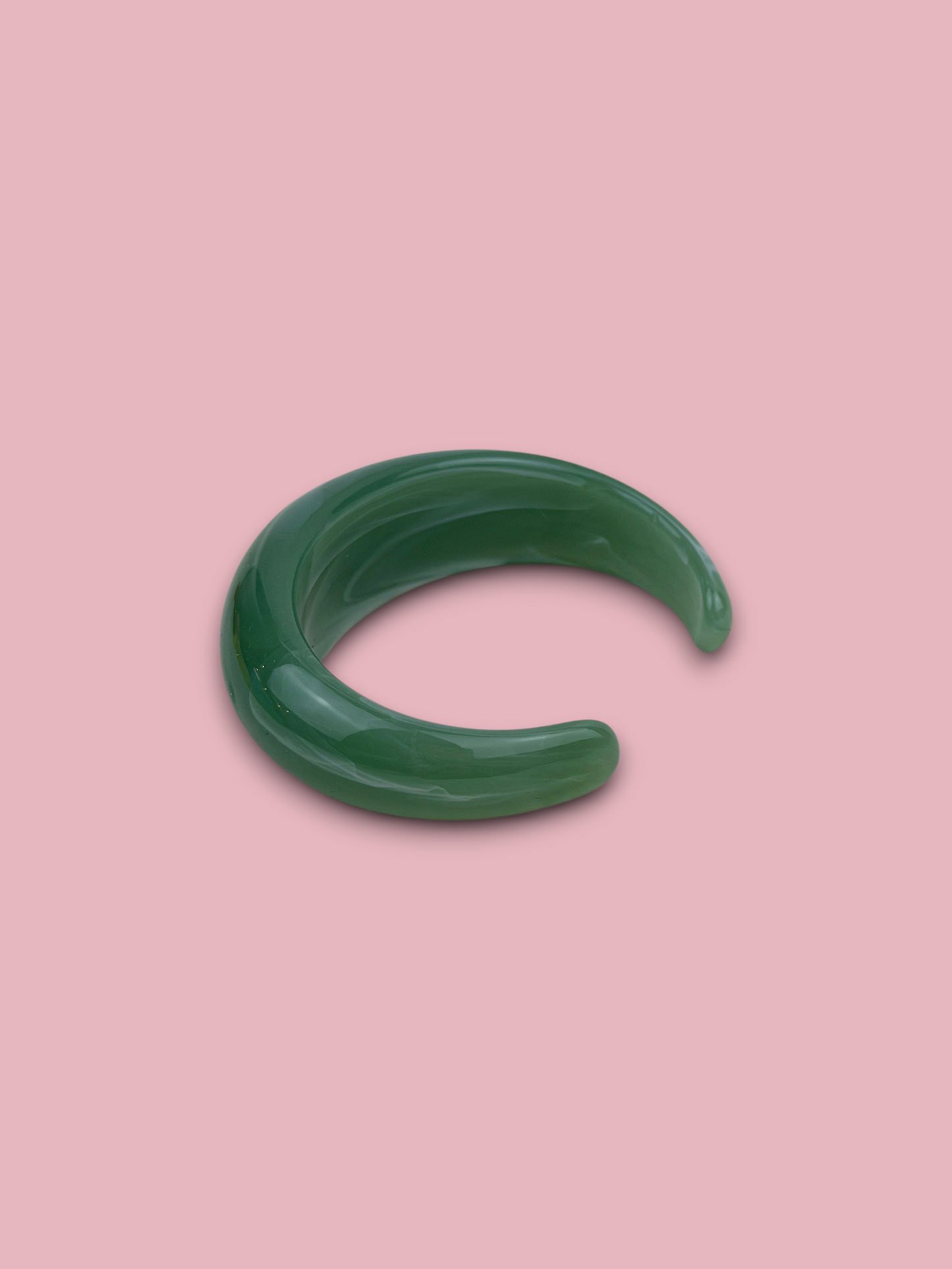 Open Chunky Colorful Bangle Green