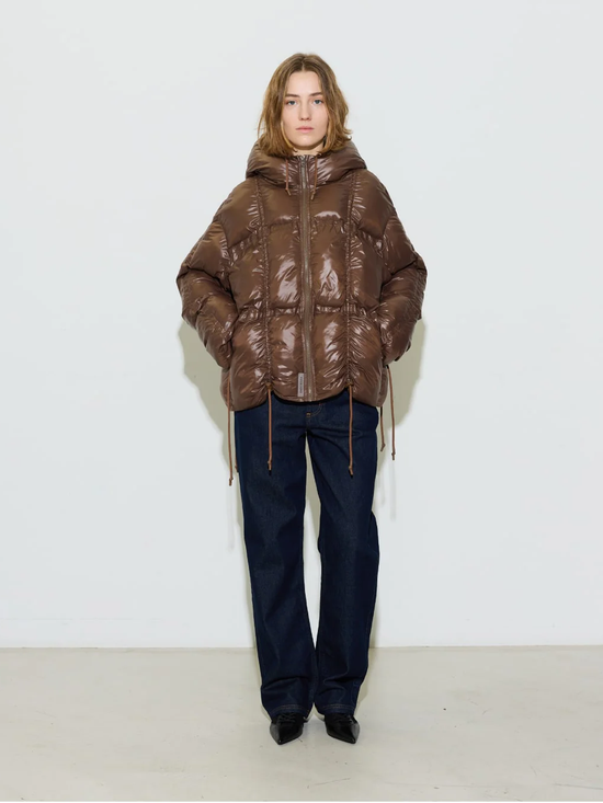 HOSBJERG Paris Puffer Jacket Brown - Brown / XS - Jacke