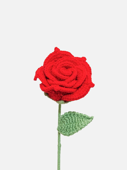Handmade Crochet Flower - Red Rose - Diverses