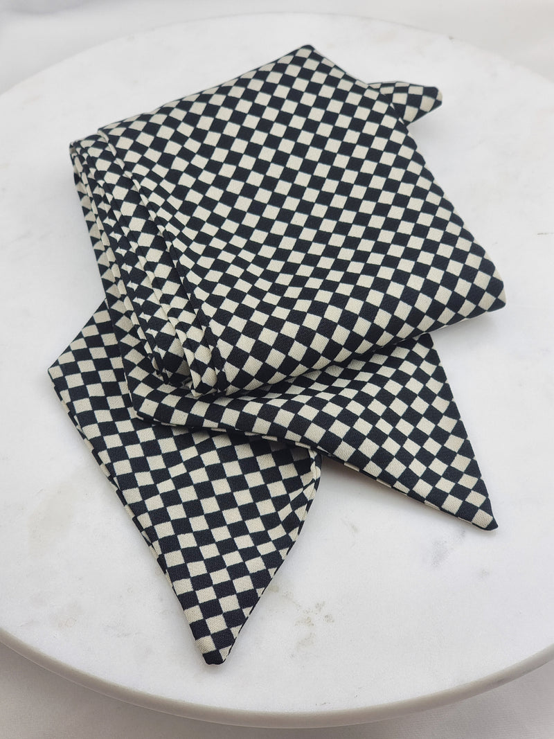 Thin Black & Beige Scarf - Schal