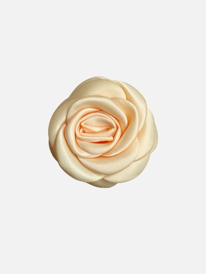 Small Satin Rose Claw - Butter Yellow - SPANGE