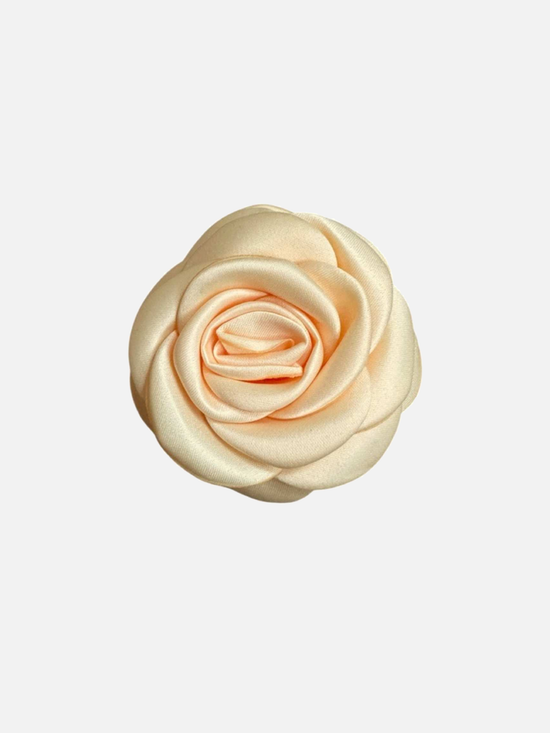 Small Satin Rose Claw - Butter Yellow - SPANGE