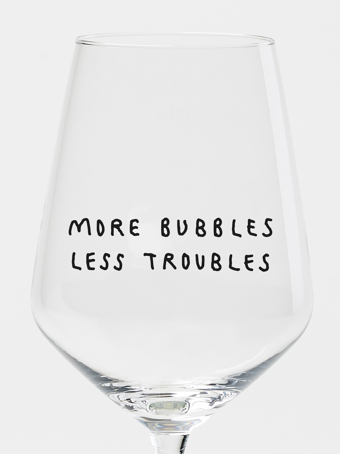 More Bubbles Wine Glass