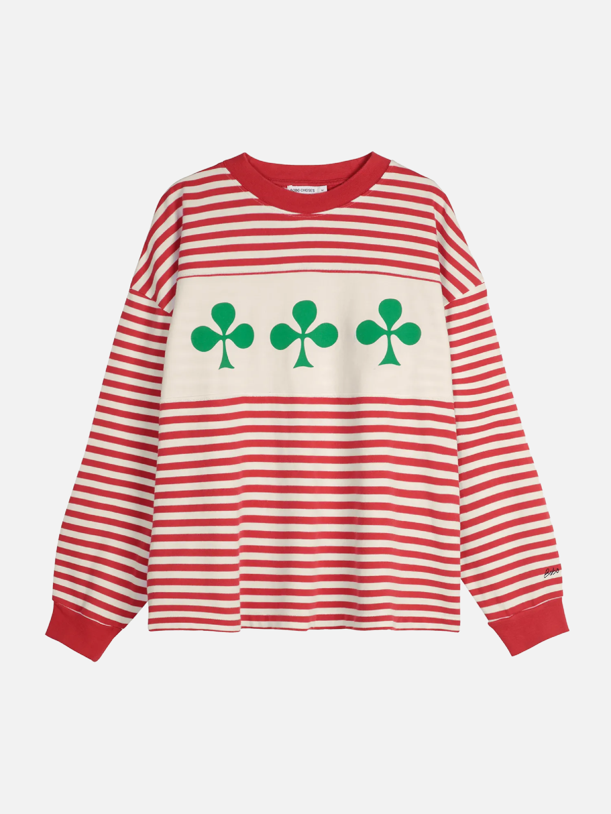 BOBO CHOSES Shamrock Knitted Striped Relaxed Shirt - S - Longsleeve