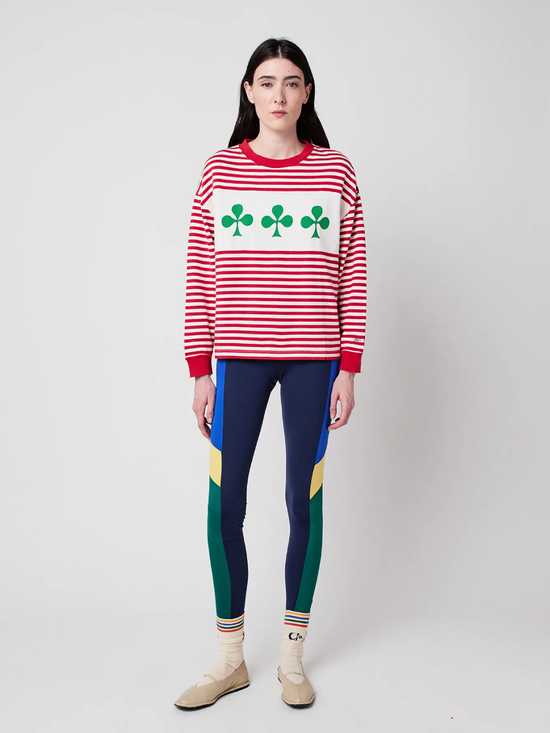 BOBO CHOSES Shamrock Knitted Striped Relaxed Shirt - Longsleeve