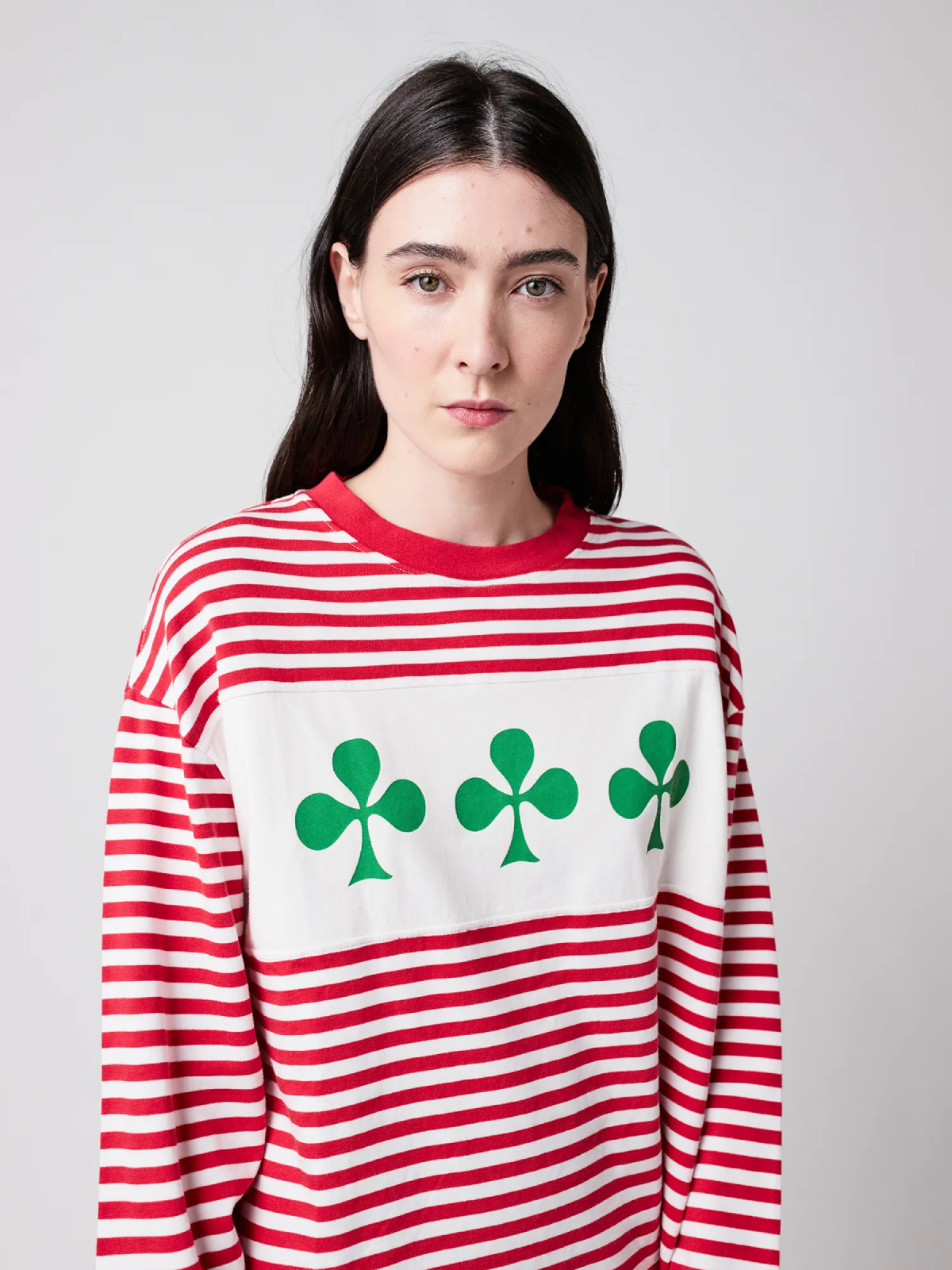 BOBO CHOSES Shamrock Knitted Striped Relaxed Shirt - Longsleeve