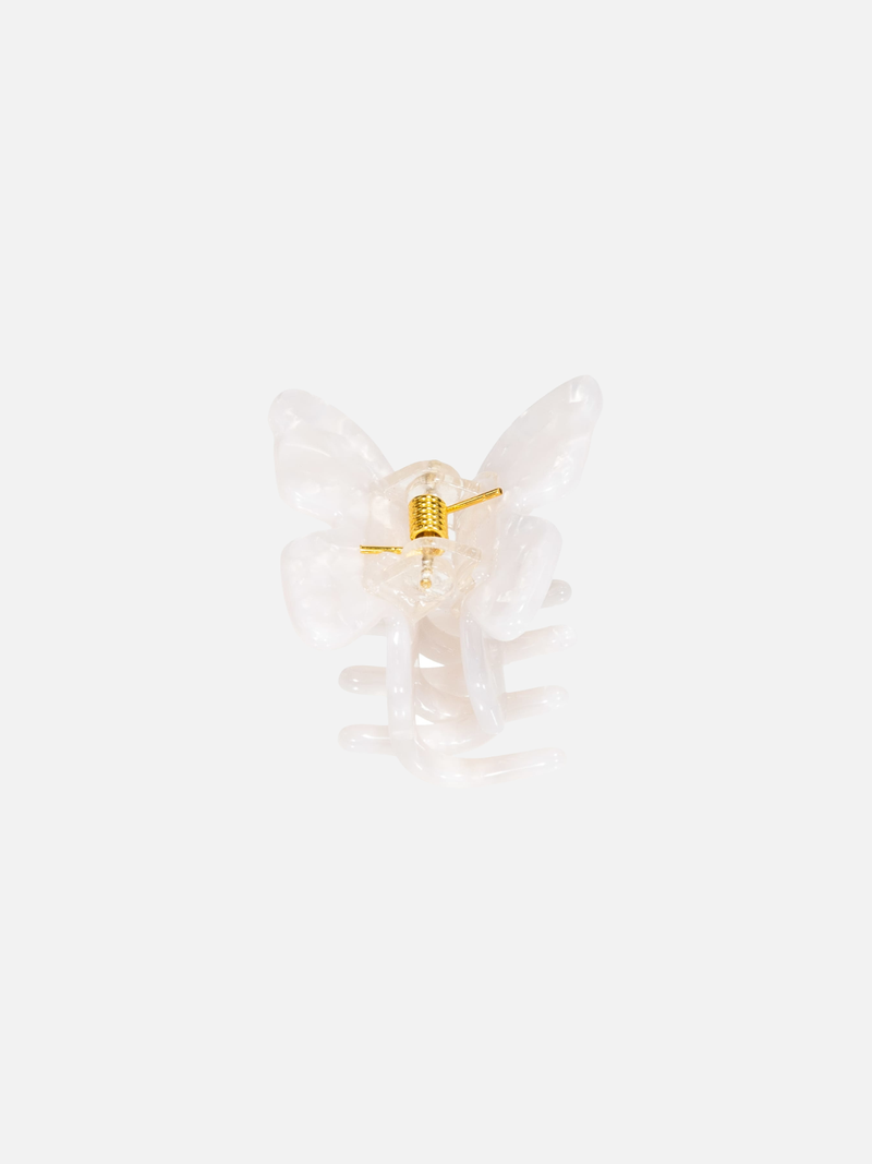 Small Butterfly Claw Haarklammer - White MOP - SPANGE