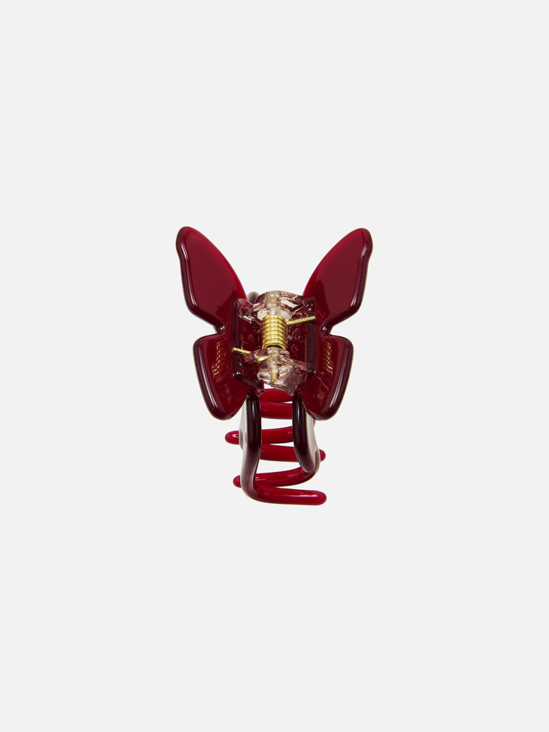 Small Butterfly Claw Haarklammer - Dark Berry - SPANGE