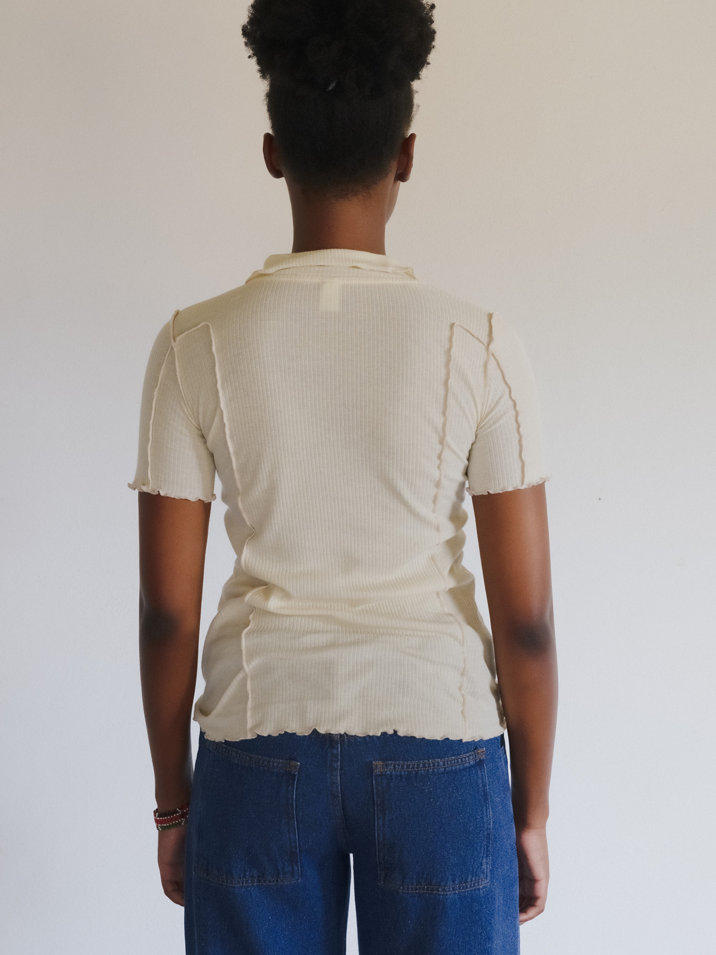 BASERANGE Omato Polo T-Shirt Off-White