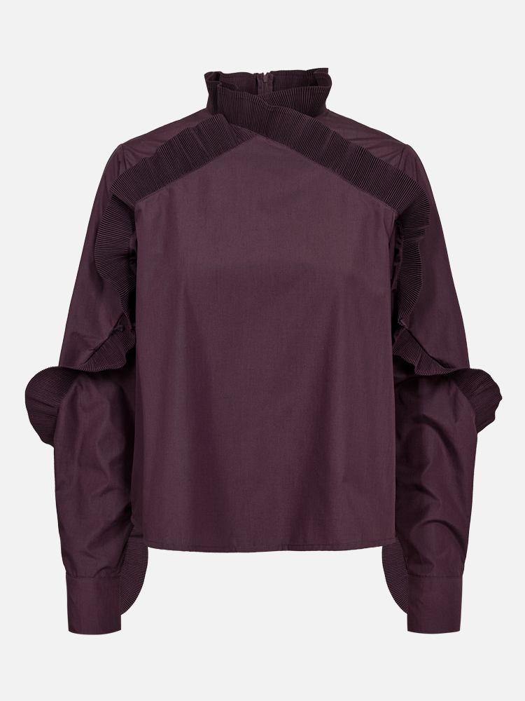 COPENHAGEN MUSE CMPleat Blouse - Plum Perfect