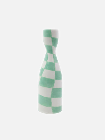 Nina Checked Mint Candle Holder