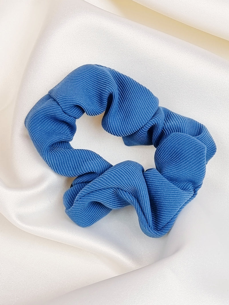 Ribbed Scrunchie - Blue - Scrunchie