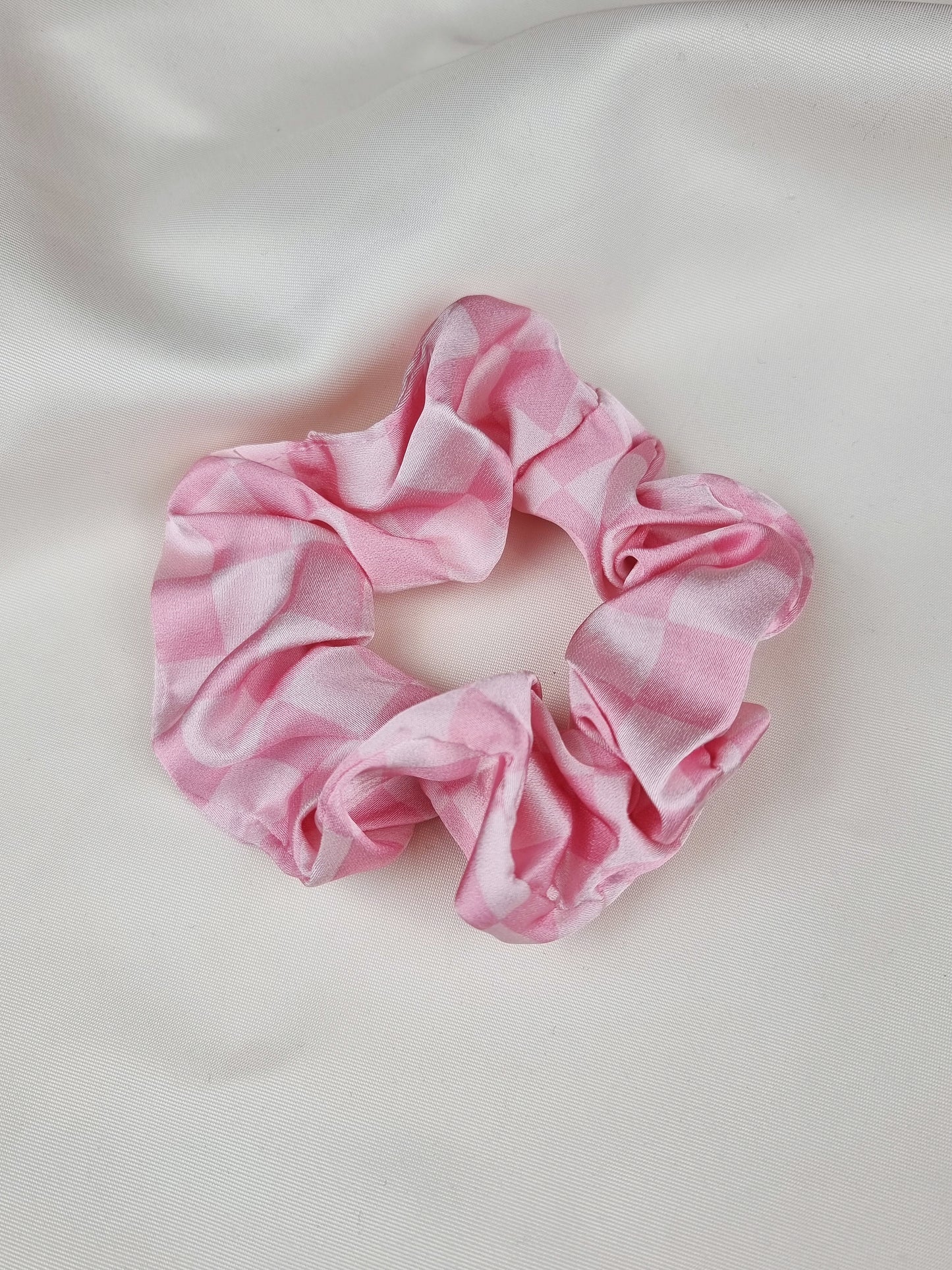 Load image into Gallery viewer, Checked Satin Scrunchie
