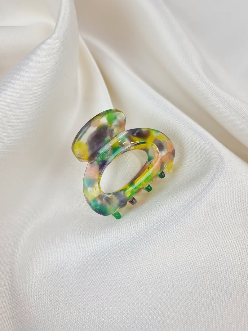 Mini Rounded Haarklammer - Violet-Yellow - SPANGE