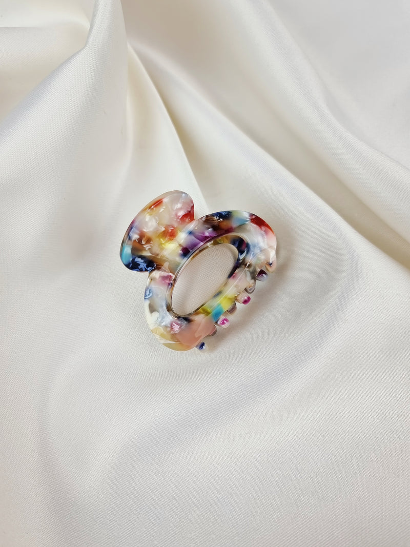 Mini Rounded Haarklammer - Funfetti - SPANGE